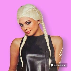 Light Icy Blonde Double Braid Boxer Braids Wig
